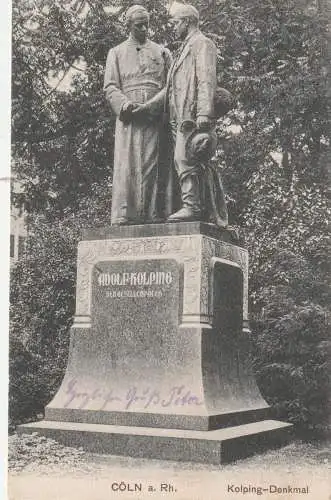 [Ansichtskarte] 5000 KÖLN, KOLPING, Kolping - Denkmal, 1911, nach Honnef befördert. 