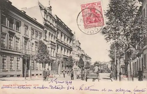 [Ansichtskarte] 5100 AACHEN, Wilhelmstrasse mit Museum, Fuhrwerk, Dienstmann, 1909, Verlag Stengel. 