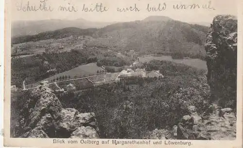 [Ansichtskarte] 5330 KÖNIGSWINTER, Blick auf Margarethenhof und Löwenburg, 1911, Verlag Bauer - Bonn. 
