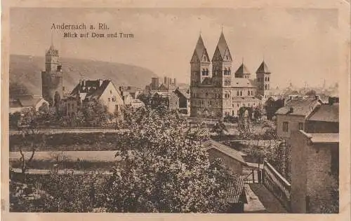 [Ansichtskarte] 5470 ANDERNACH, Blick auf Turm und Dom, 1923. 