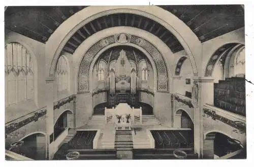 [Ansichtskarte] 6100 DARMSTADT, Pauluskirche, Innenansicht mit Orgel, 1908. 