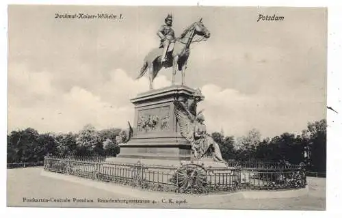 [Ansichtskarte] 0-1500 POTSDAM, Denkmal Kaiser - Wilhelm I. 1906. 