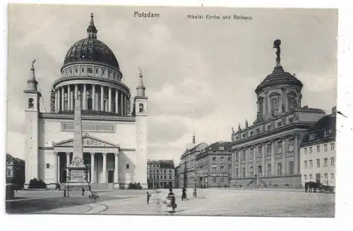 [Ansichtskarte] 0-1500 POTSDAM, Nikolai Kirche und Rathaus, Verlag Knackstedt & Näther. 
