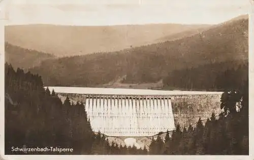 [Ansichtskarte] 7564 FORBACH, Schwarzenbach - Talsperre, Landpoststempel, 1937. 