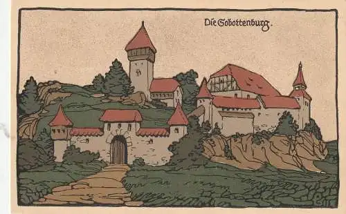 NIEDER-SCHLESIEN - ZOBTEN am Berge / SOBOTKA, Sobottenburg, Steindruck, 1930, Bahnpost