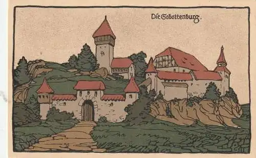 NIEDER - SCHLESIEN - ZOBTEN am Berge / SOBOTKA, Sobottenburg, Steindruck, 1930, Bahnpost