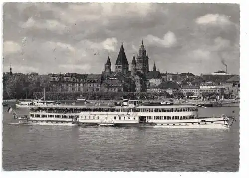 [Ansichtskarte] BINNENSCHIFFE - RHEIN, Köln - Düsseldorfer "BISMARCK" vor mainz, 1962. 