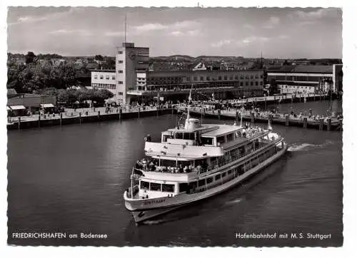 [Ansichtskarte] BINNENSCHIFFE - BODENSEE, "STUTTGART" vor Friedrichshafen, 1963. 