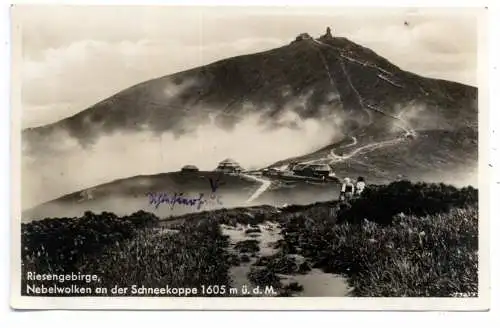 [Ansichtskarte] NIEDER - SCHLESIEN - KRUMMHÜBEL / KARPACZ, Schneekoppe im Nebel, 1939. 