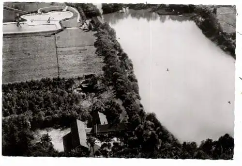 [Ansichtskarte] 4670 LÜNEN, Jugendherberge Cappenberger See, Luftaufnahme, 1963. 