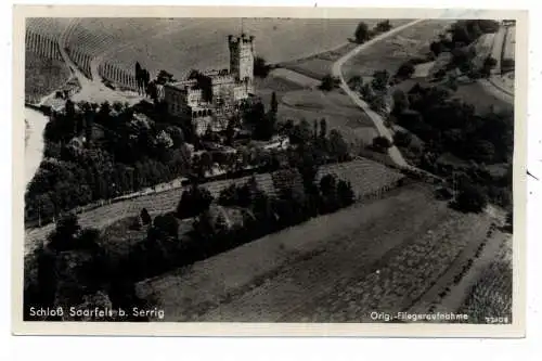 5510 SAARBURG - SERRIG, Schloß Saarfels, Luftaufnahme, 30er Jahre