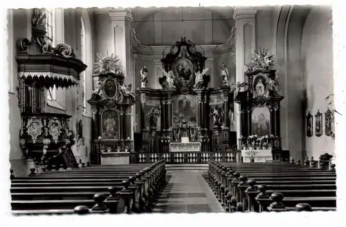 [Ansichtskarte] 5238 HACHENBURG, Pfarrkirche, Innenansicht, 1962. 