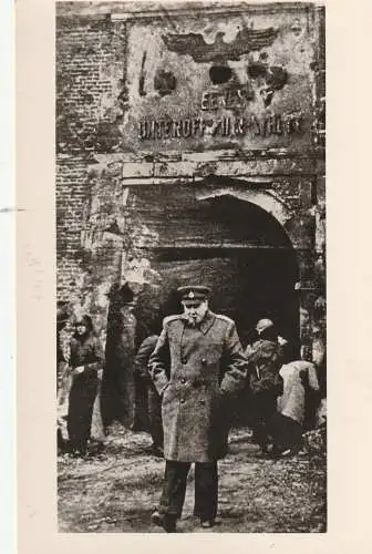 [Ansichtskarte] MILITÄR - 2.Weltkrieg, Winston Churchill vor der Jülicher Zitadelle, Februar 1945. 