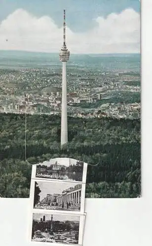 [Ansichtskarte] 7000 STUTTGART - BOPSER, Fernsehturm, Klapp-Leporello. 