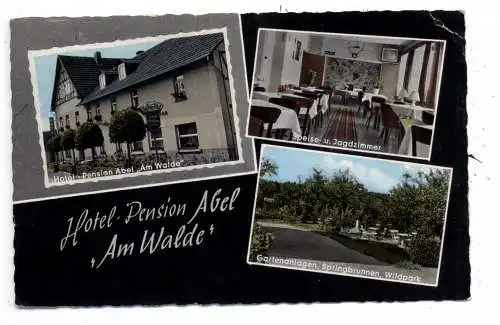 [Ansichtskarte] 5232 FLAMMERSFELD -EICHEN, Hotel Pension Abel "Am Walde", Eckknick, 1964. 