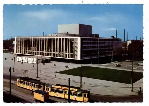 [Ansichtskarte] 4650 GELSENKIRCHEN, Städtische Bühnen, Strassenbahn, 1967. 