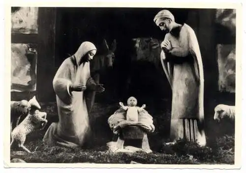 [Ansichtskarte] 5948 SCHMALLENBERG, Heilieg Familie aus der Schmalleberger Krippe, Bernd Hartmann - Lintel. 