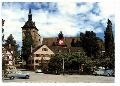 CH 9320 ARBON TG, Blick in den rt, Oldtimer - BORGWARD, VW - Käfer, FORD 12M