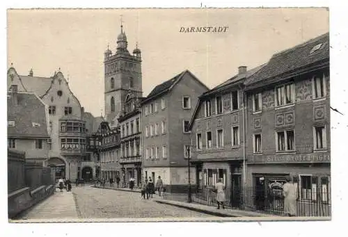 [Ansichtskarte] 6100 DARMSTADT, Pädagogenstrasse, Friseur Franz Gräfe, 20er jahre. 