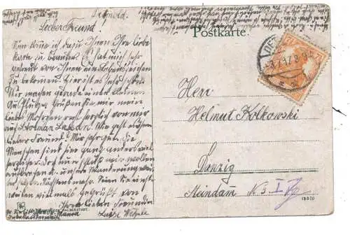 [Ansichtskarte] 4930 DETMOLD - BERLEBECK, Johannaberg, 1917, nach Danzig befördert. 