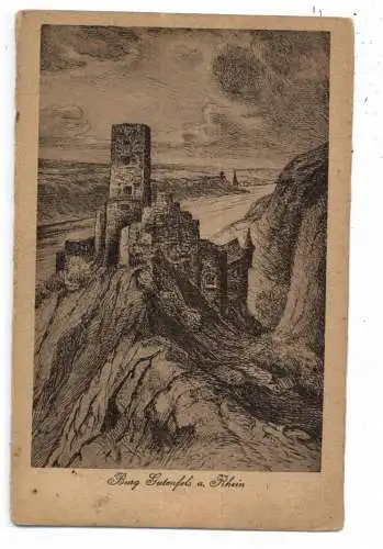 [Ansichtskarte] 5425 KAUB, Burg Gutenfels, Künstler-Karte, 1921. 