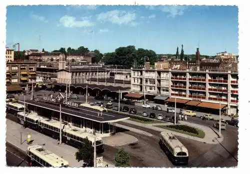 [Ansichtskarte] GELDERLAND - ARNHEM, Stationsplein, O-Busse, AGFA - Rolfilms / Cameras, 1962. 