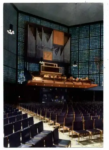 [Ansichtskarte] 1000 BERLIN - CHARLOTTENBURG, Kaiser Wilhelm Gedächtniskirche, Innenansicht, Orgel, 1960. 