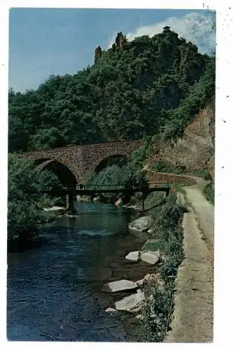 [Ansichtskarte] 5486 ALTENAHR, Partie an der Ahr, Blick auf Burg Are, 1961. 