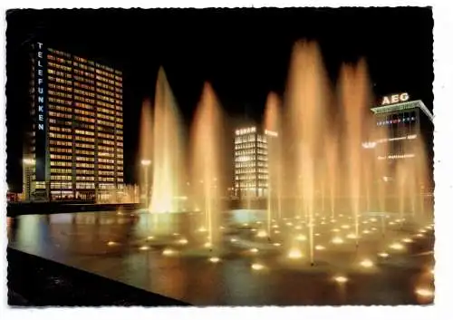 [Ansichtskarte] 1000 BERLIN - CHARLOTTENBURG, Ernst Reuter Platz bei Nacht, TELEFUNKEN / OSRAM / AEG, 1965. 