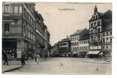 [Ansichtskarte] 6100 DARMSTADT, Elisabethenstrasse, Ladengeschäfte, 1927. 