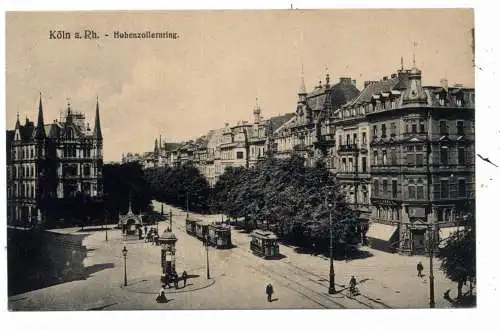 [Ansichtskarte] 5000 KÖLN, Hohenzollern Ring, Strassenbahnen, Verlag Kürten. 