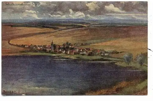 [Ansichtskarte] 5568 DAUN, Schalkenmehrer Maar, Künstler-Karte Burger. 