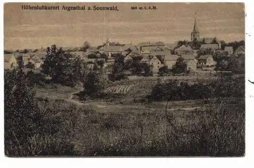 [Ansichtskarte] 6544 ARGENTHAL / Soonwald, Gesamtansicht aus den Feldern, 1919. 
