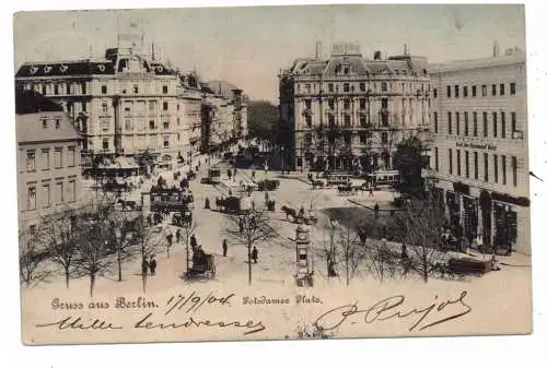 [Ansichtskarte] 1000 BERLIN, Potsdamer Platz, Hotel "Der Fürstenhof", 1904, leicht coloriert. 