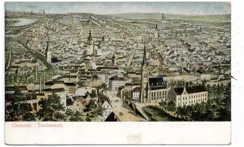 [Ansichtskarte] 0-9000 CHEMNITZ, Totalansicht 1907, Verlag Oschatz. 