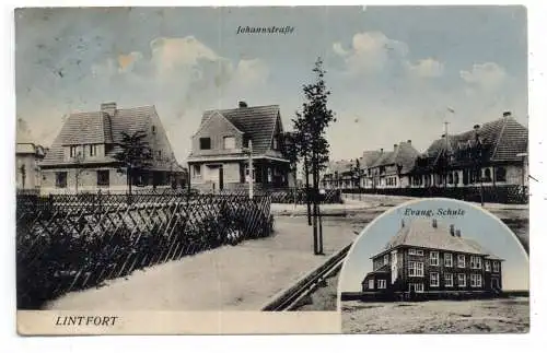 4132 KAMP - LINTORF, Johannstrasse, Evangelische Schule, 1915, Verlag bergmann
