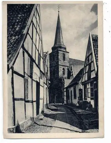[Ansichtskarte] 4446 HÖRSTEL - BEVERGERN, Strassenpartie an der Pfarrkirche, "Heimat des Stabschef der SA Lutze", Verlag Kreis Tecklenburg, Aufnahme Kiepker. 
