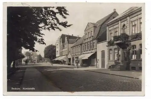 4720 BECKUM, Nordstrasse, Tankstelle, 1930, Verlag Lorch