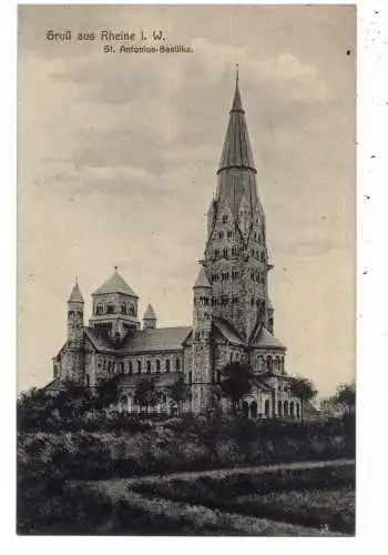 [Ansichtskarte] 4440 RHEINE, St. Antonius Basilika und Umgebung, Verlag Kopczynski. 