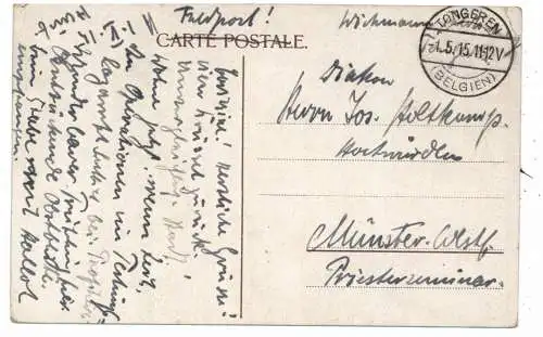 [Ansichtskarte] 4447 HOPSTEN, Hochwürden Josef Holtkamp aus Hopsten, Diakon in Münster, Photo-AK und Anschreiben. 