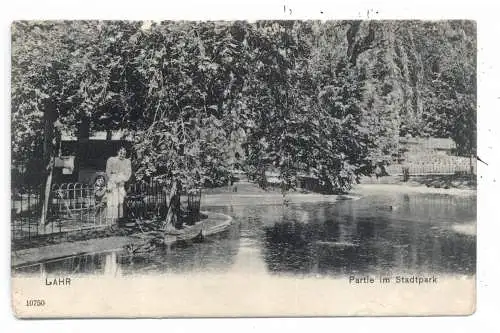 7630 LAHR, Partie im Stadtgarten, 1904, Feldpost 1914