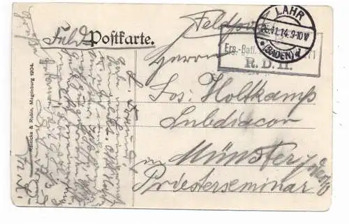 7630 LAHR, Partie im Stadtgarten, 1904, Feldpost 1914