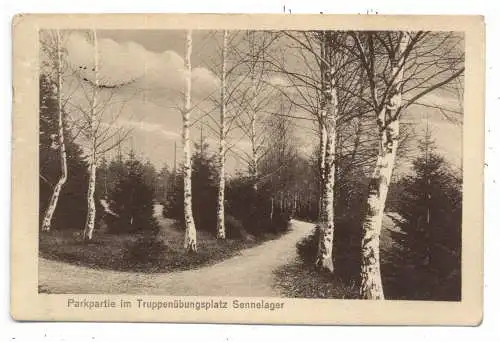 [Ansichtskarte] 4790 PADERBORN, Sennelager, Parkpartie, 1915, Feldpost, Verlag Schanz. 