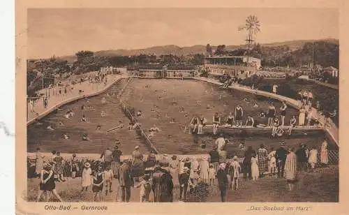 0-4300 QUEDLINBURG - GERNRODE, Otto - Bad, Reges Badetreiben, 1928
