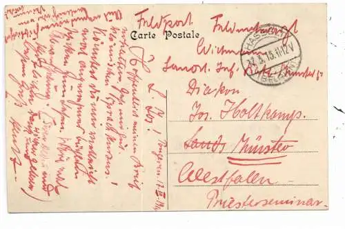 B 3500 HASSELT, Hotel des Postes / Hoofdpostkantoor / Hauptpost, 1915, deutsche Feldpost