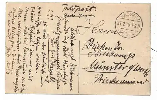 B 3500 HASSELT, Eglise St. Quentin / Sint Quentin Kerk, 1915, deutsche Feldpost