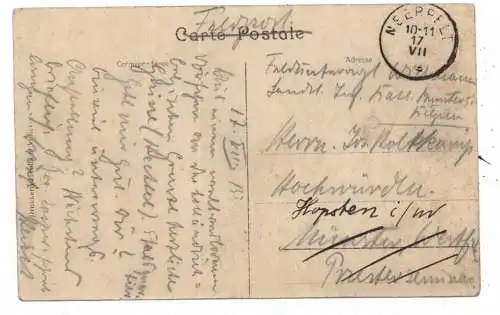 B 3900 PELT - NEERPELT, Statie / La Gare / Bahnhof, Cafe - Restaurant Hotel NEUF, 1917, deutsche Feldpost
