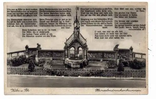 5000 KÖLN, Heinzelmännchenbrunnen, Gedicht