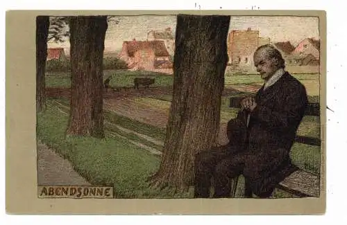 [Ansichtskarte] KÜNSTLER / ARTIST - PAUL HEY, Lithographie, "Abendsonne". 