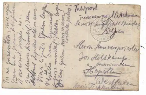 B 3500 HASSELT, Zivie Soldatenwohnung, 1915, deutsche Feldpost